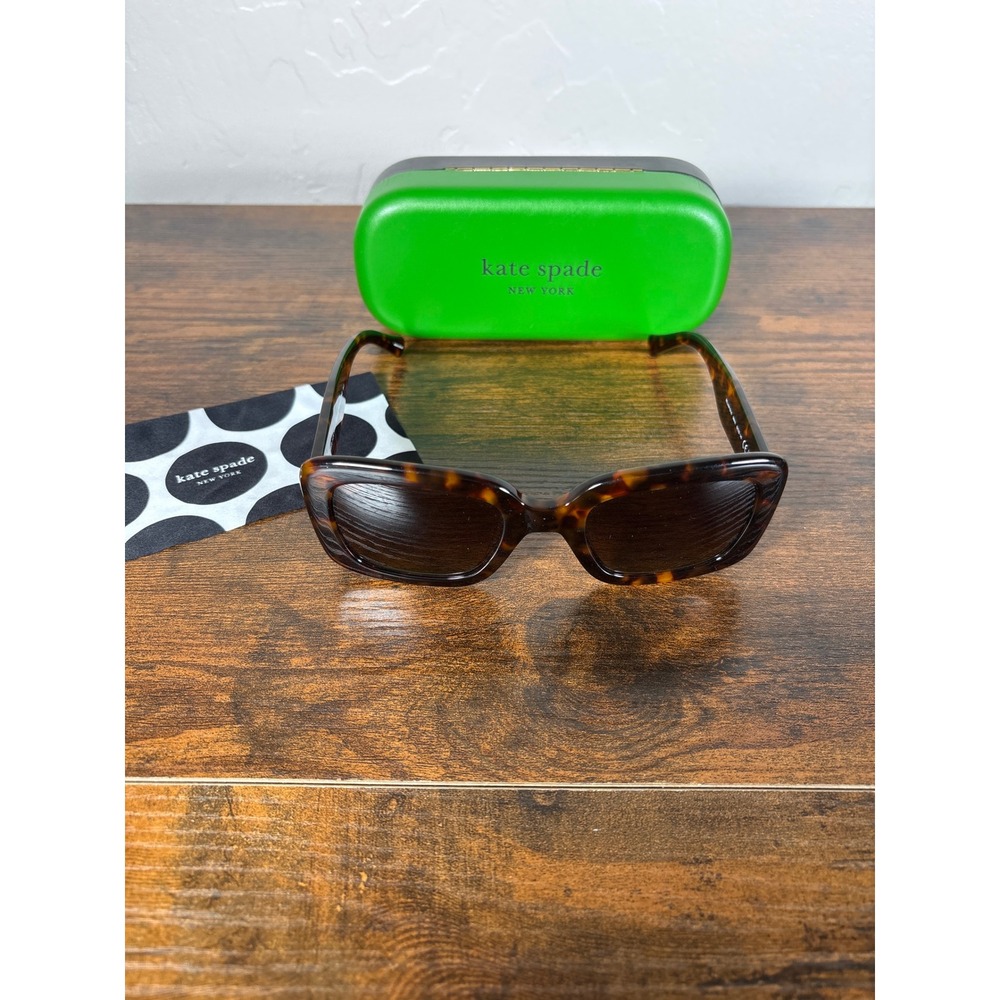 Kate Spade Bellamy/S/US Dark Tortoise Square Sunglasses 086HA 52-23-140 Case